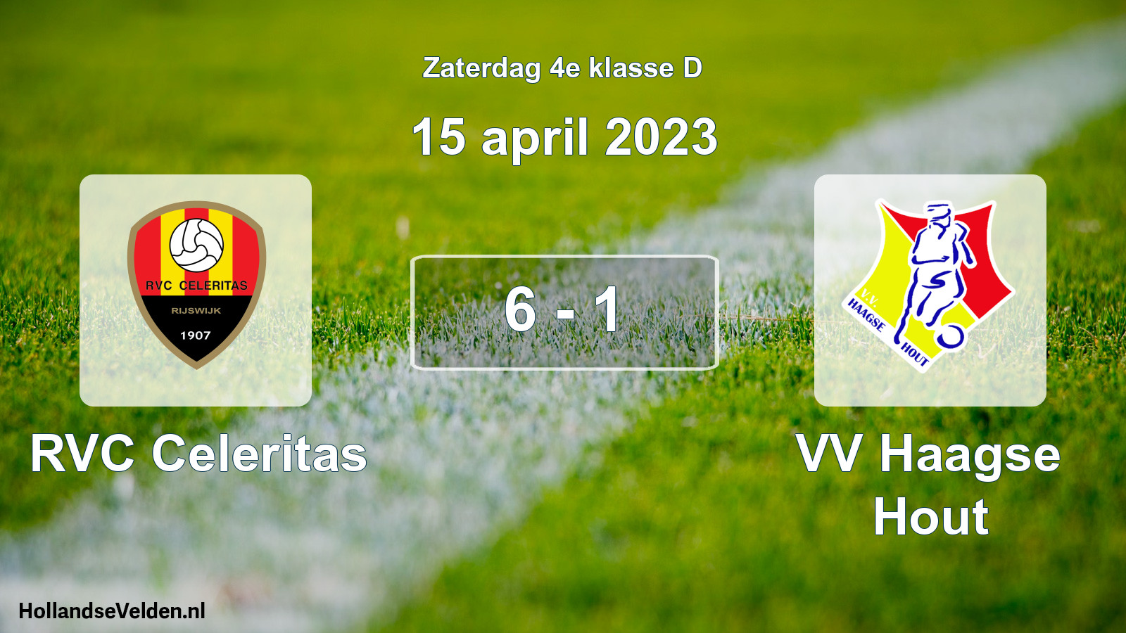 Total number of matches played: RVC Celeritas - VV Haagse Hout 6 - 1 (15 April 2023)