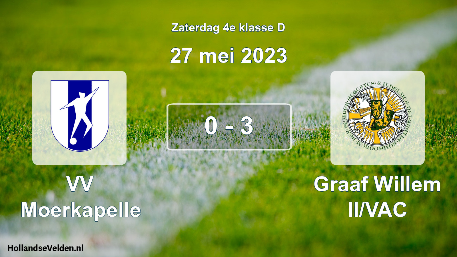 Total number of matches played: VV Moerkapelle - Graaf Willem II/VAC 0 - 3 (27 May 2023)
