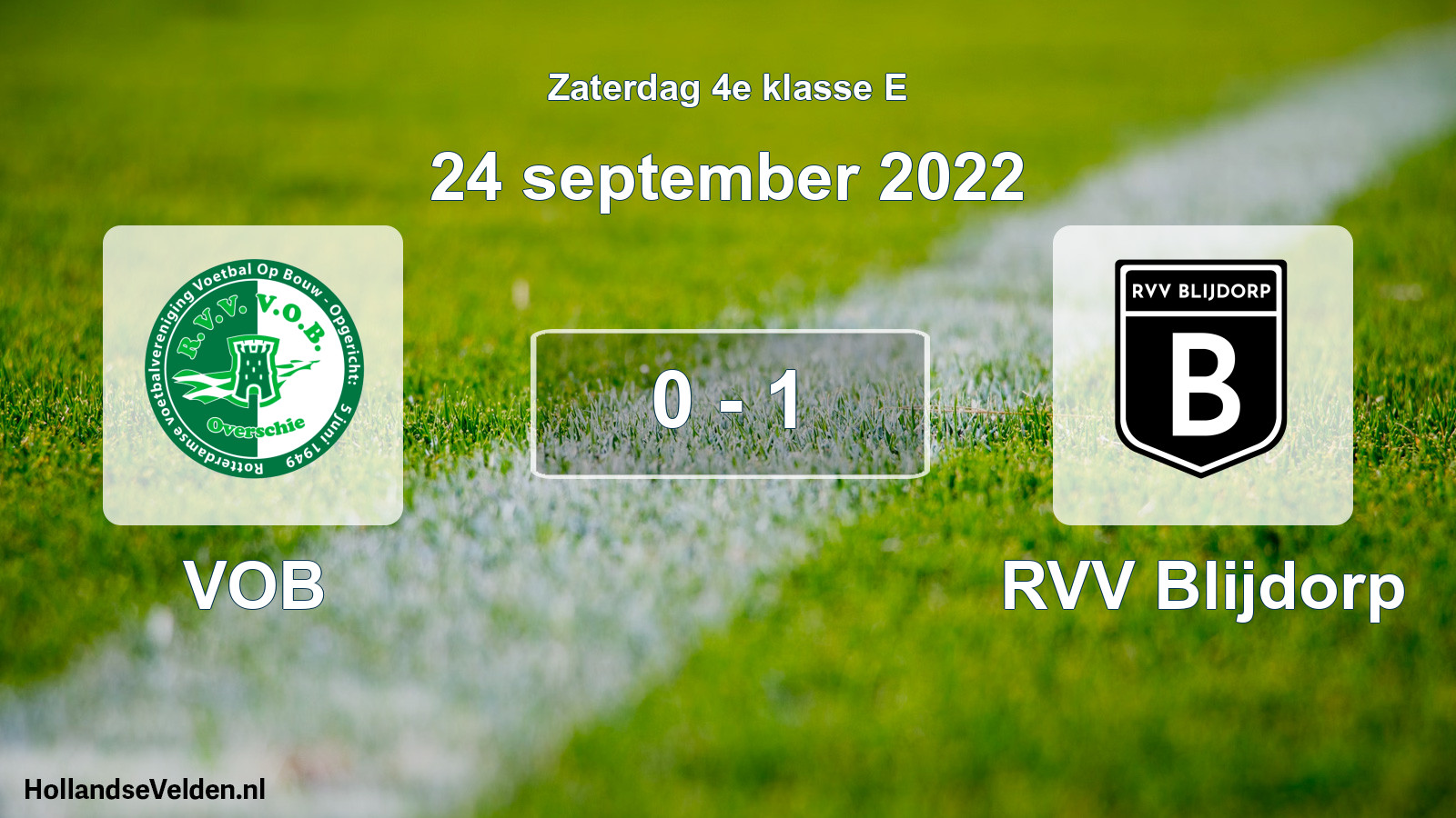 Total number of matches played: VOB - RVV Blijdorp 0 - 1 (24 September 2022)