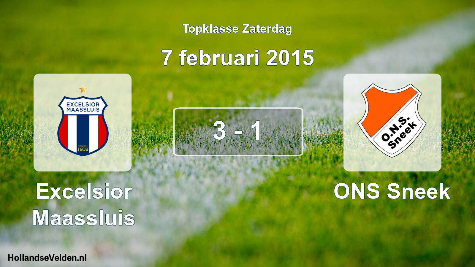 Total number of matches played: Excelsior Maassluis - ONS Sneek 3 - 1 (7 February 2015)