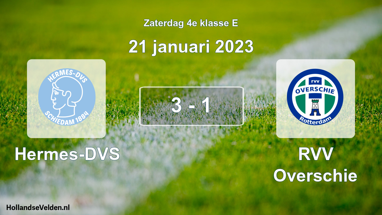 Total number of matches played: Hermes-DVS - RVV Overschie 3 - 1 (21 January 2023)