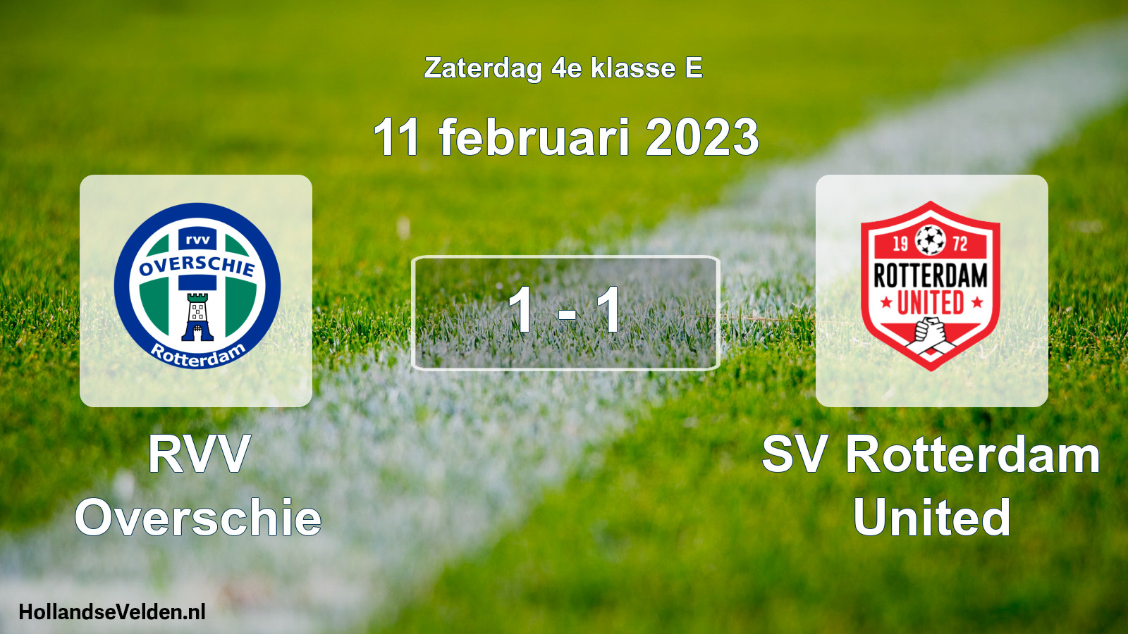 Total number of matches played: RVV Overschie - SV Rotterdam United 1 - 1 (11 February 2023)