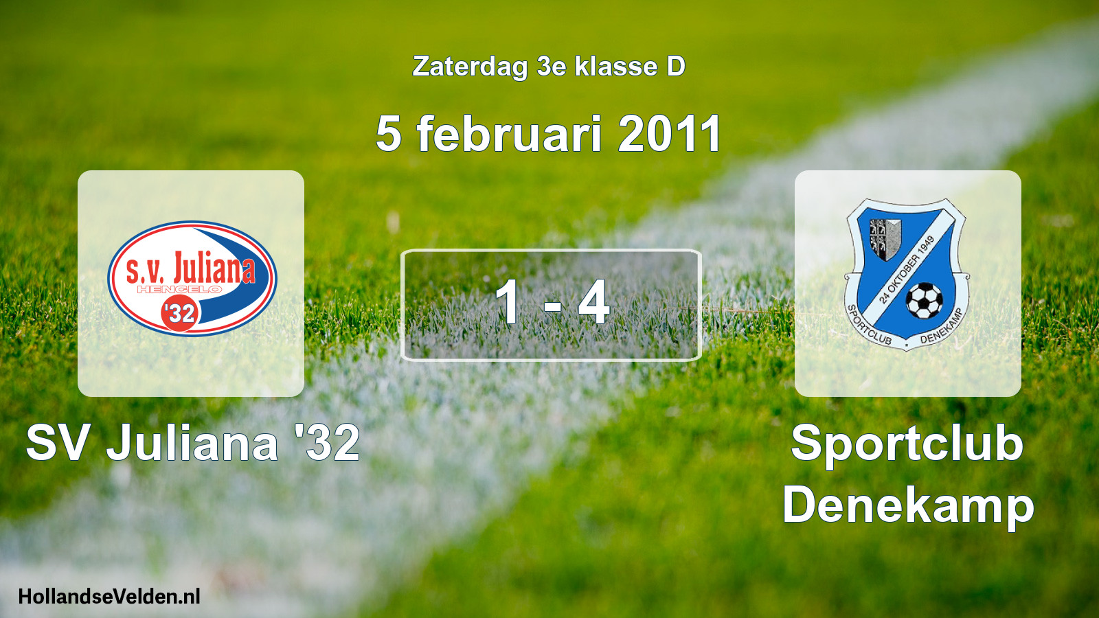 Total number of matches played: SV Juliana '32 - Sportclub Denekamp 1 - 4 (5 February 2011)