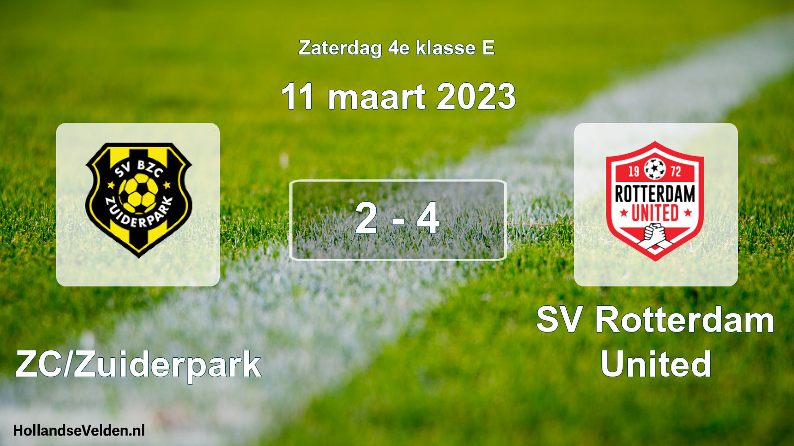 Total number of matches played: BZC/Zuiderpark - SV Rotterdam United 2 - 4 (11 March 2023)