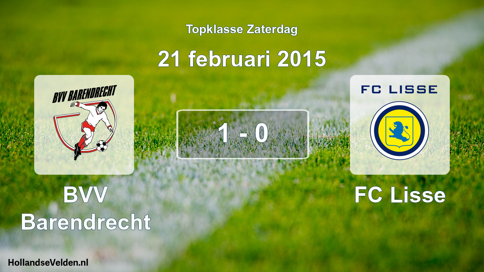 Gespeelde wedstrijd: BVV Barendrecht - FC Lisse 1 - 0 (21 februari 2015)