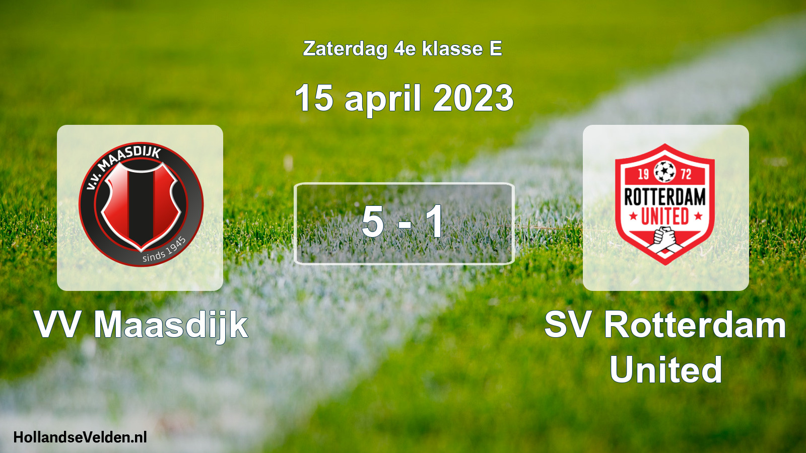 Total number of matches played: VV Maasdijk - SV Rotterdam United 5 - 1 (15 April 2023)