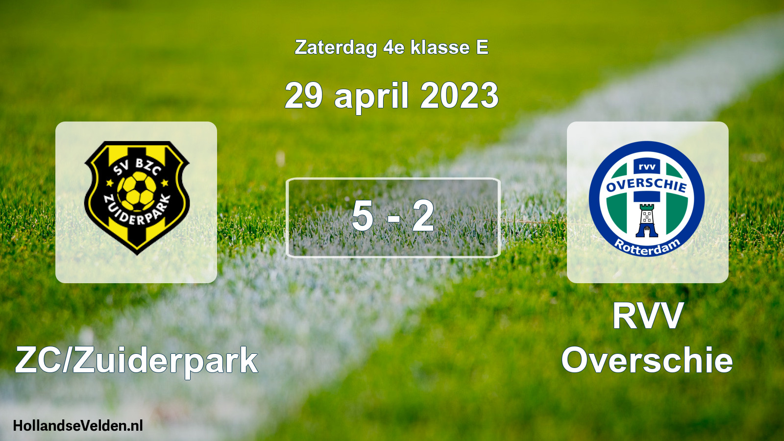 Total number of matches played: BZC/Zuiderpark - RVV Overschie 5 - 2 (29 April 2023)