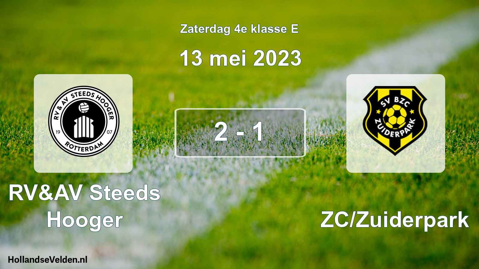 Total number of matches played: RV&AV Steeds Hooger - BZC/Zuiderpark 2 - 1 (13 May 2023)
