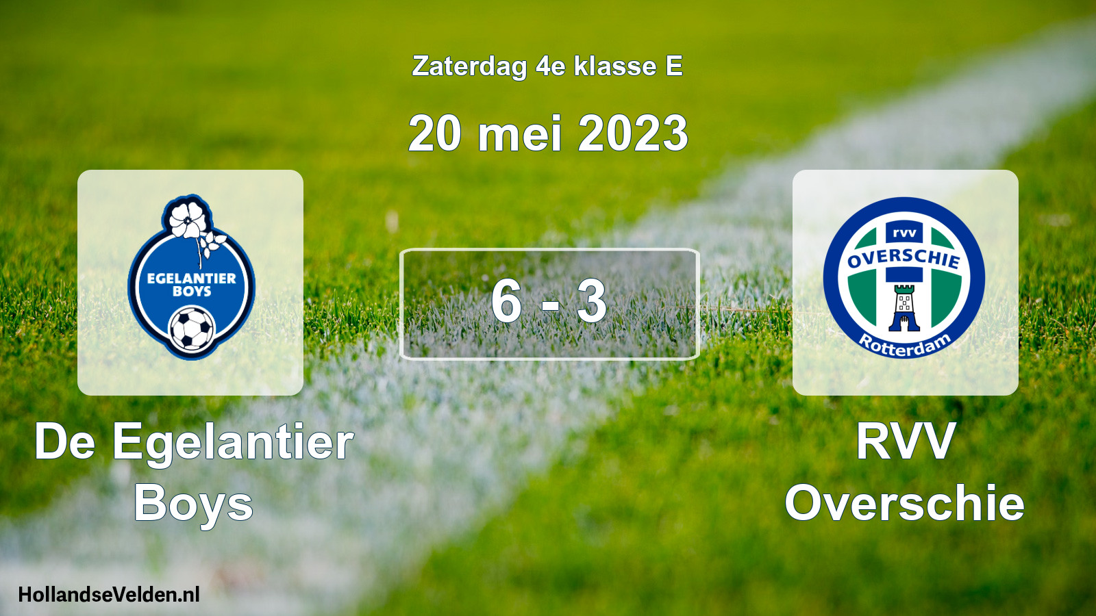 Total number of matches played: De Egelantier Boys - RVV Overschie 6 - 3 (20 May 2023)