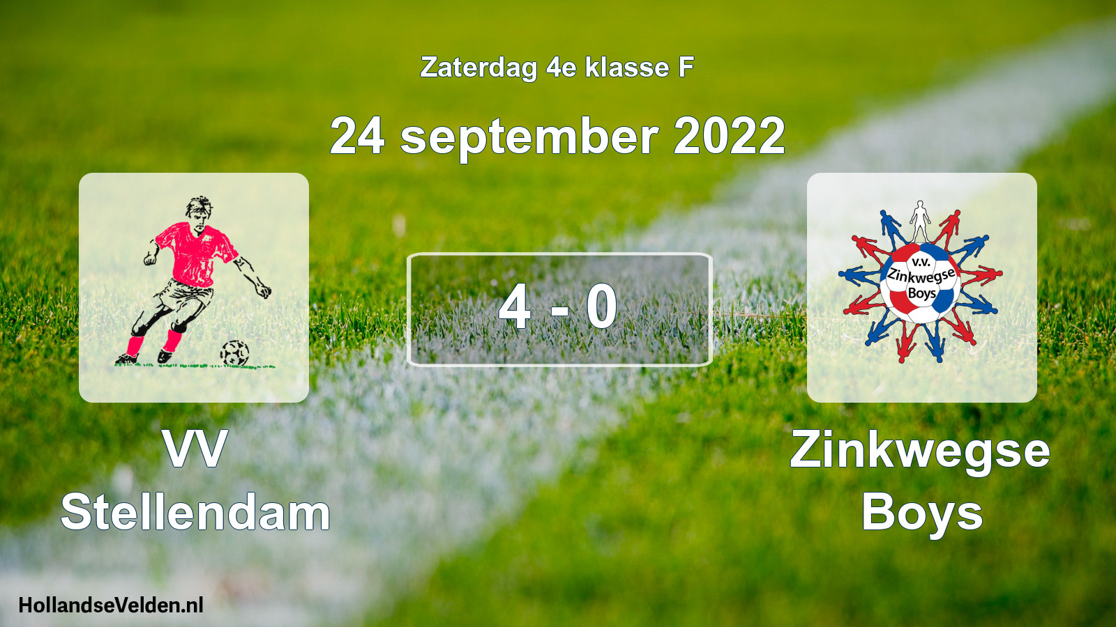 Total number of matches played: VV Stellendam - Zinkwegse Boys 4 - 0 (24 September 2022)