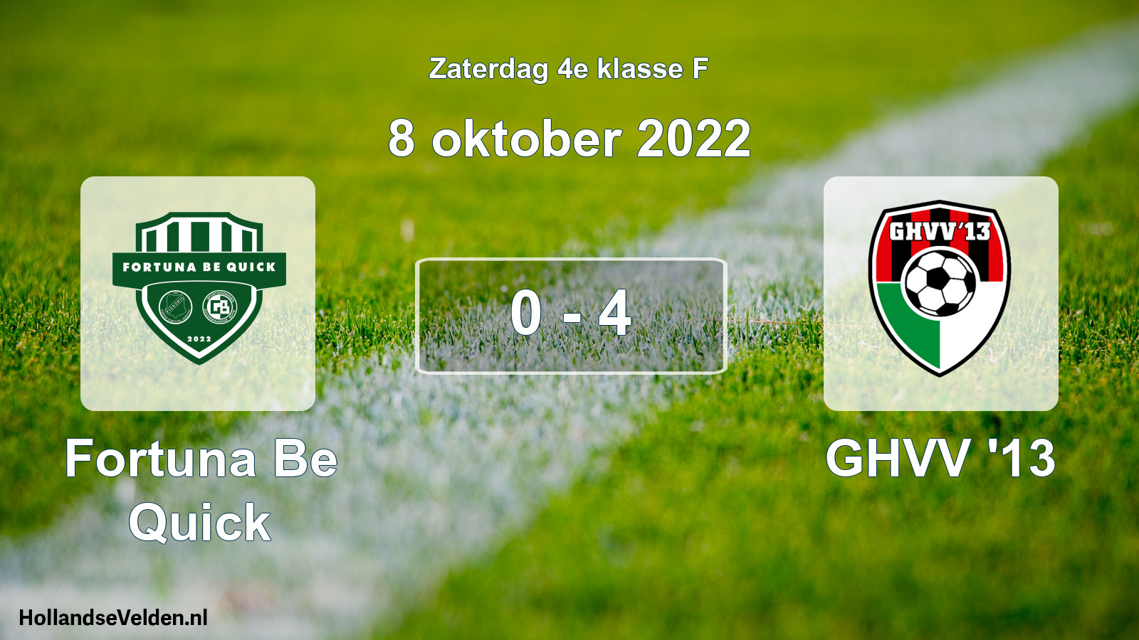 Total number of matches played: Fortuna Be Quick - GHVV '13 0 - 4 (8 October 2022)