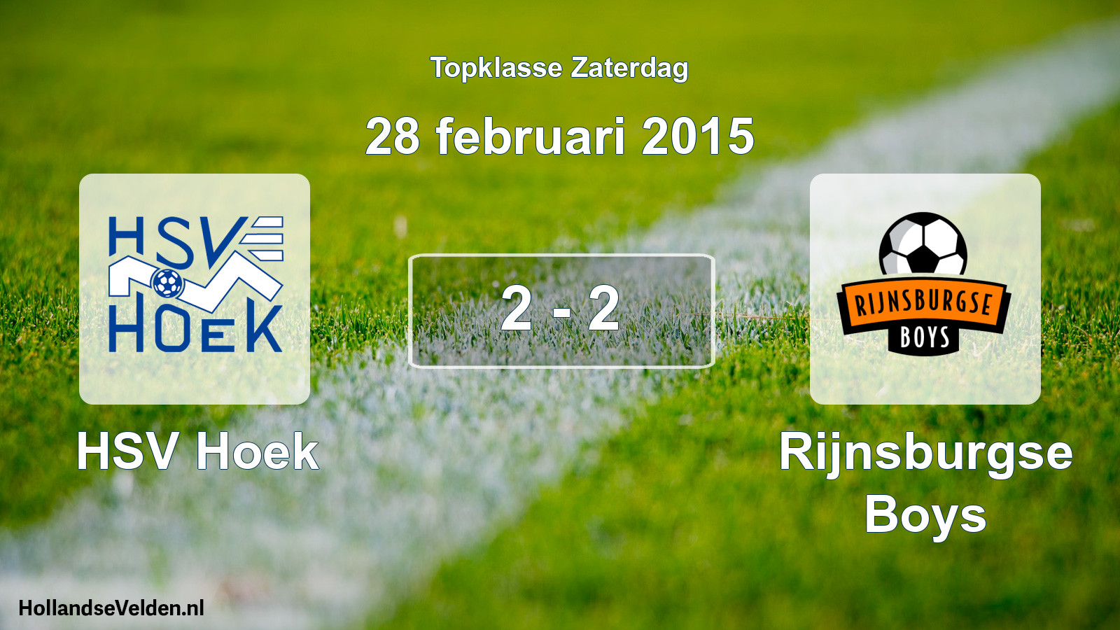 Total number of matches played: HSV Hoek - Rijnsburgse Boys 2 - 2 (28 February 2015)