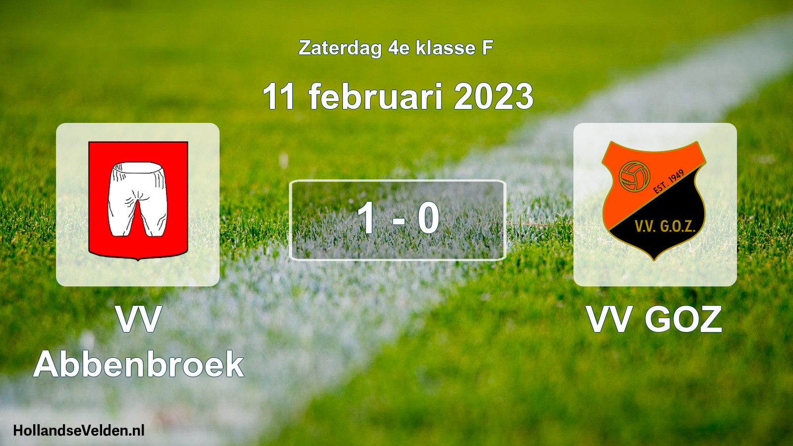 Total number of matches played: VV Abbenbroek - VV GOZ 1 - 0 (11 February 2023)