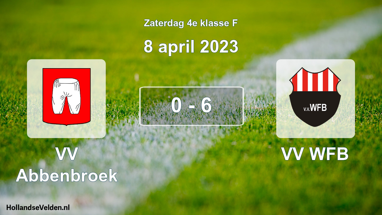 Total number of matches played: VV Abbenbroek - VV WFB 0 - 6 (8 April 2023)
