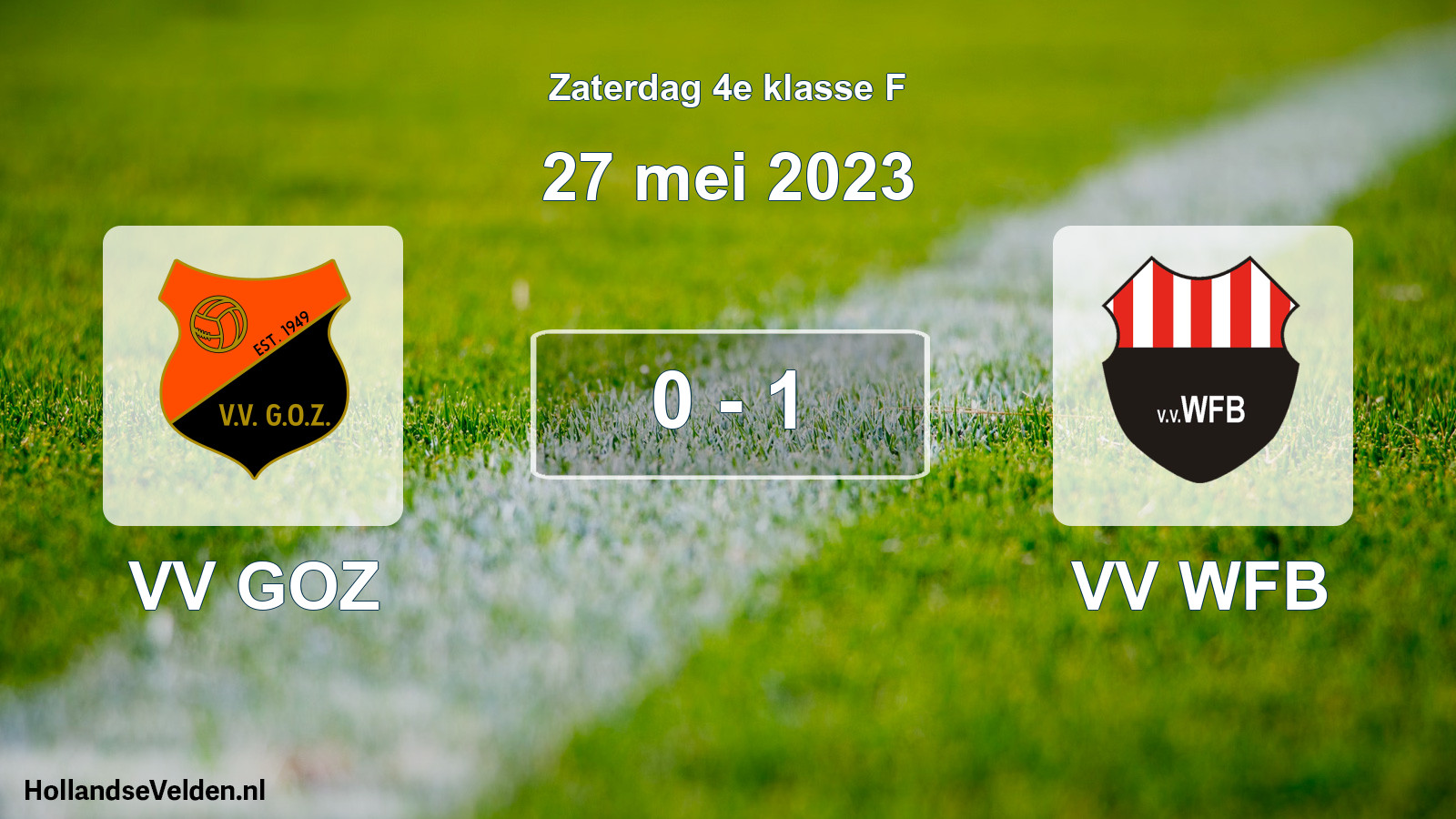 Total number of matches played: VV GOZ - VV WFB 0 - 1 (27 May 2023)