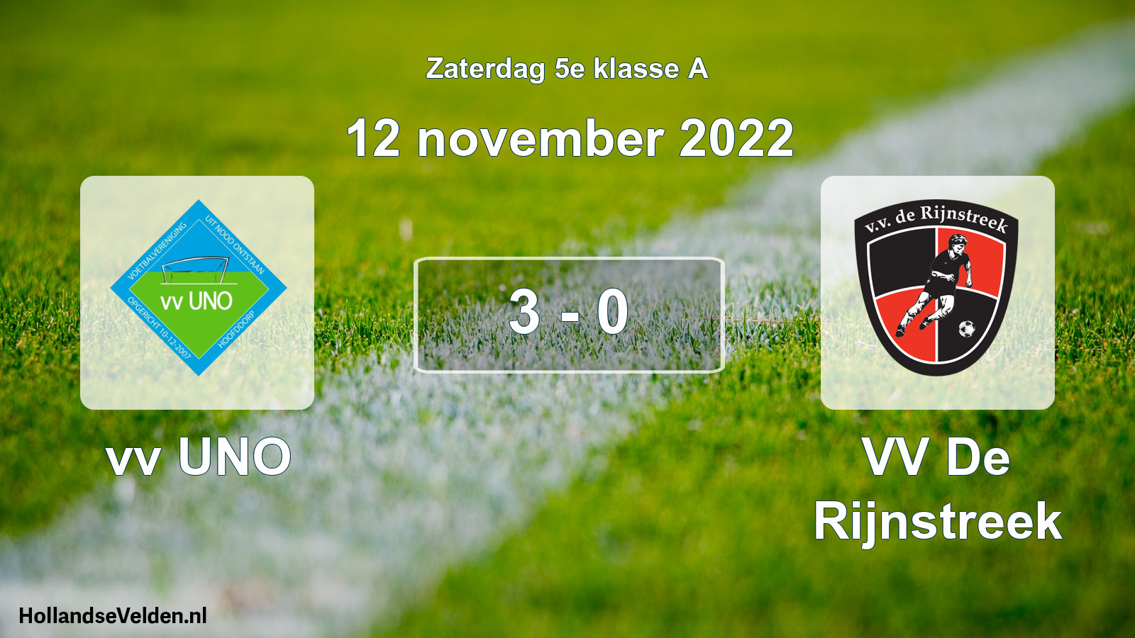 Total number of matches played: vv UNO - VV De Rijnstreek 3 - 0 (12 November 2022)