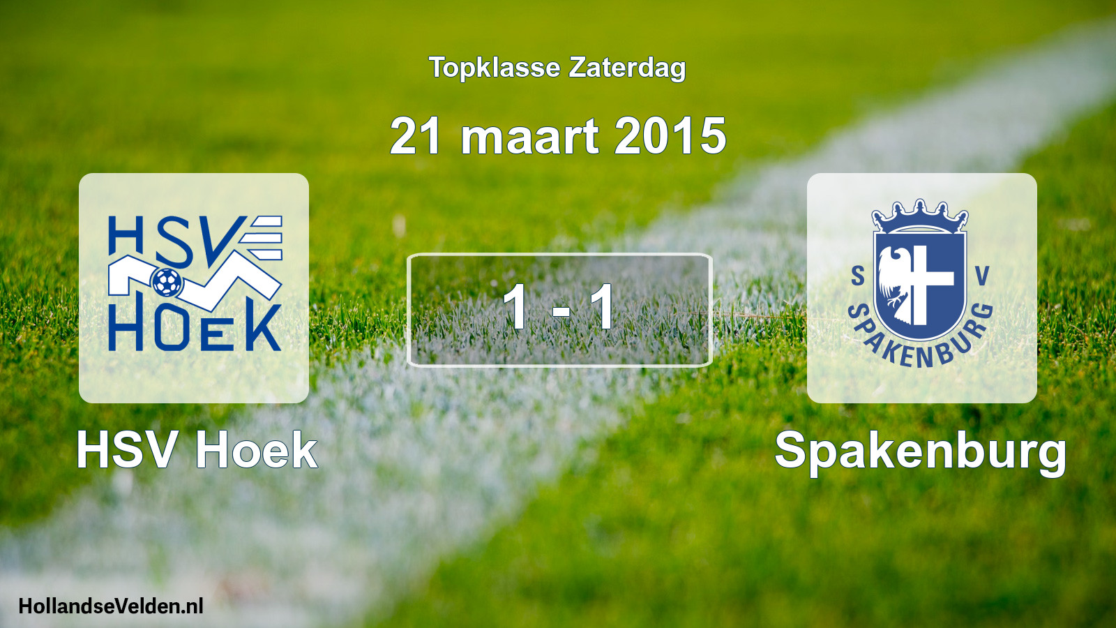 Total number of matches played: HSV Hoek - Spakenburg 1 - 1 (21 March 2015)