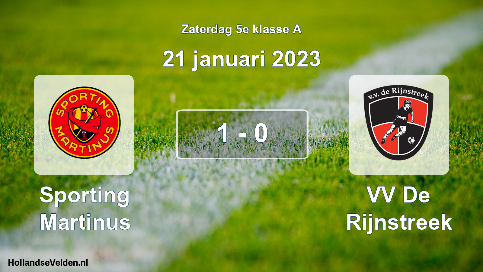 Total number of matches played: Sporting Martinus - VV De Rijnstreek 1 - 0 (21 January 2023)