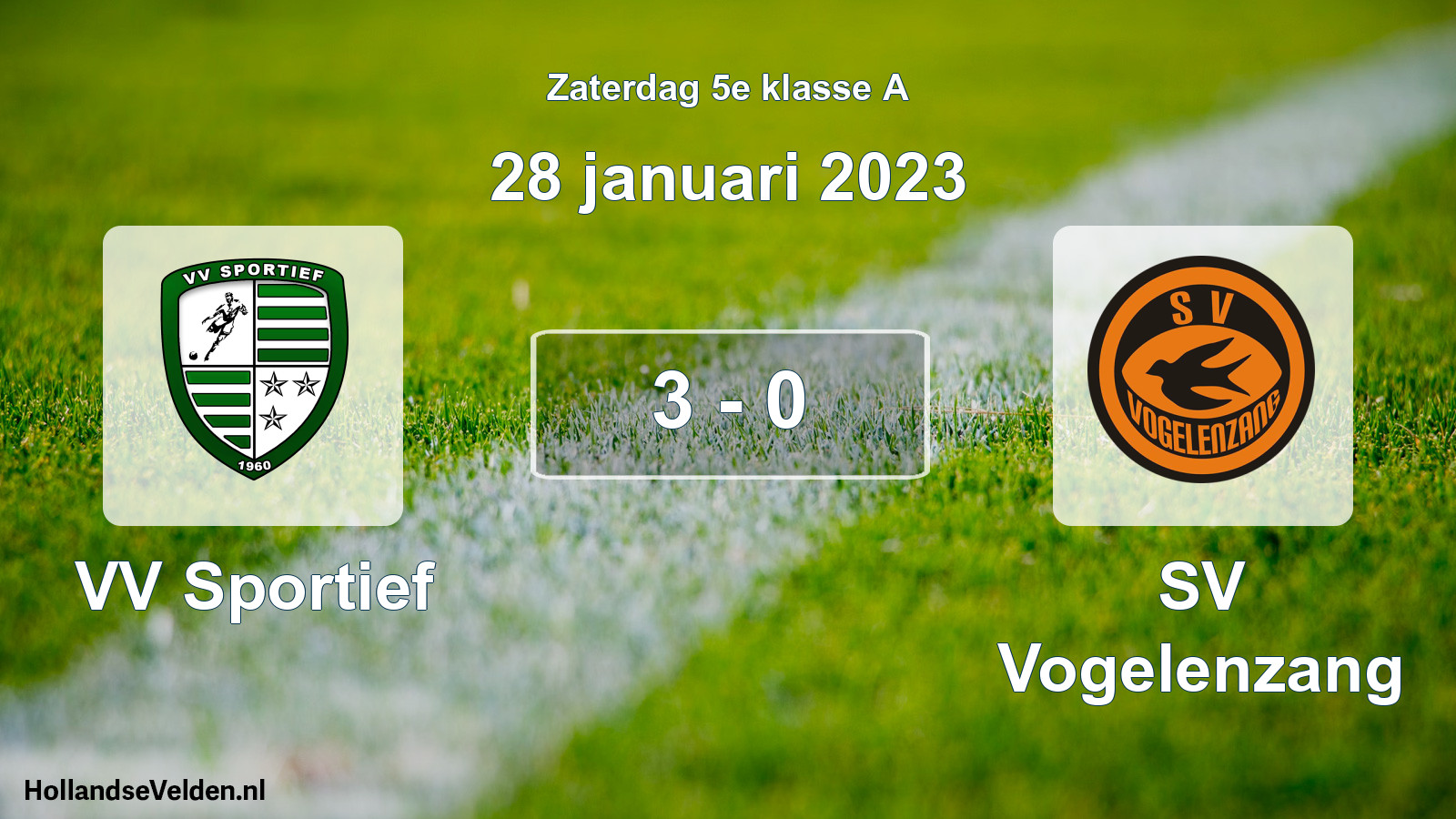 Total number of matches played: VV Sportief - SV Vogelenzang 3 - 0 (28 January 2023)