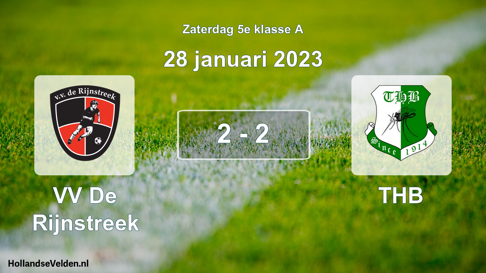 Total number of matches played: VV De Rijnstreek - THB 2 - 2 (28 January 2023)