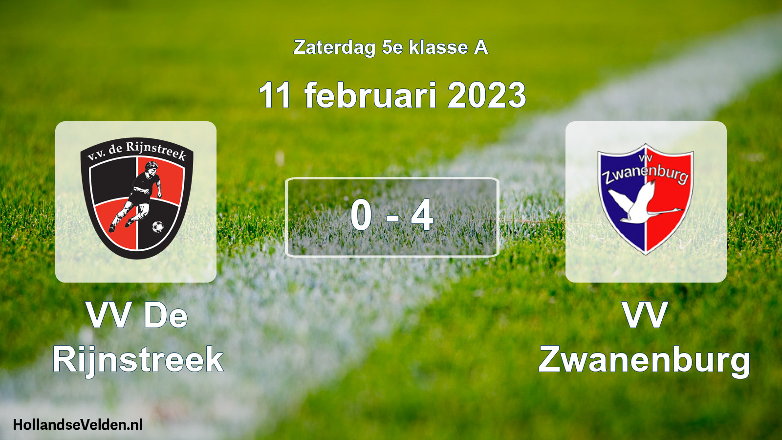 Total number of matches played: VV De Rijnstreek - VV Zwanenburg 0 - 4 (11 February 2023)