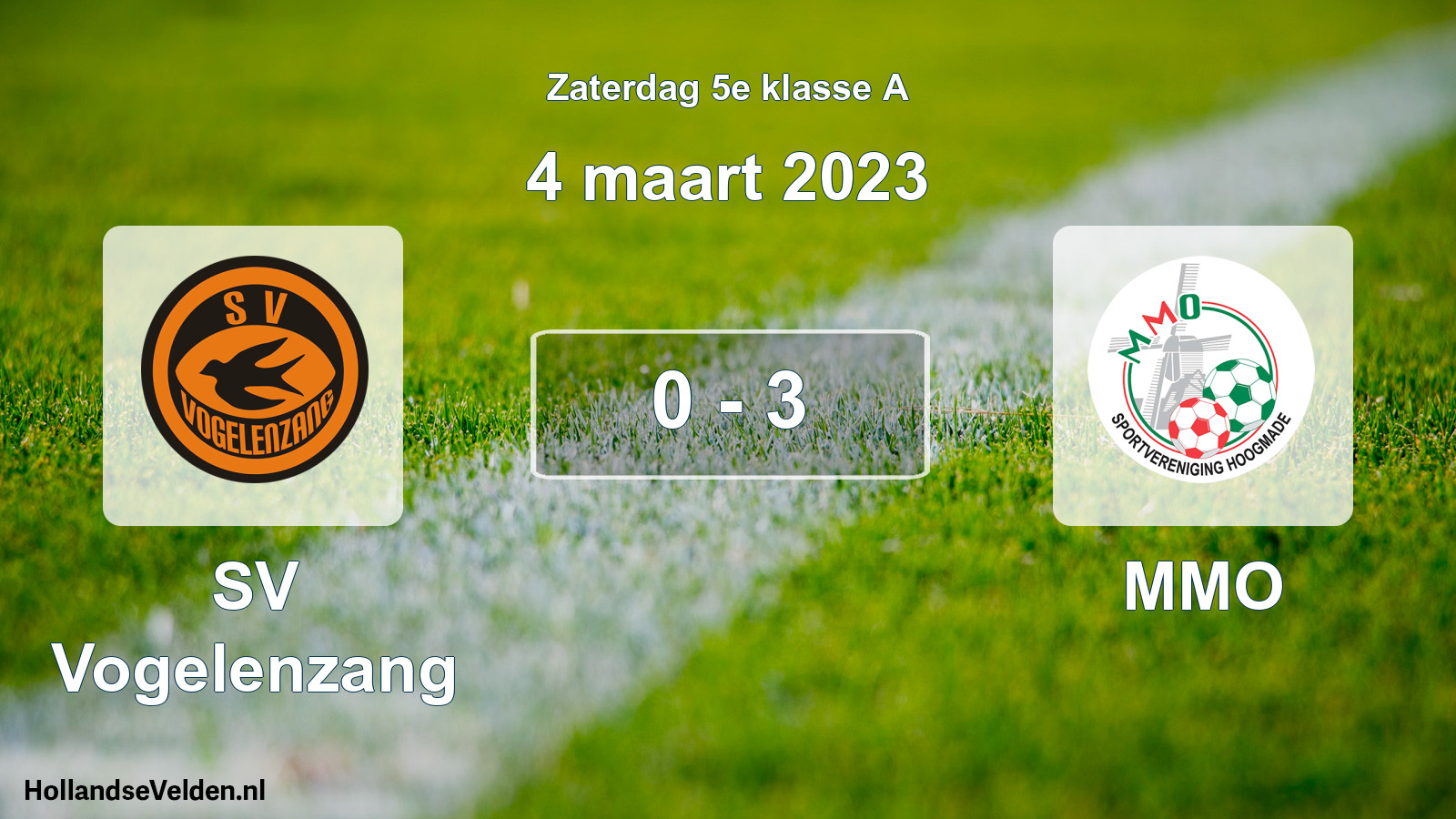 Total number of matches played: SV Vogelenzang - MMO 0 - 3 (4 March 2023)