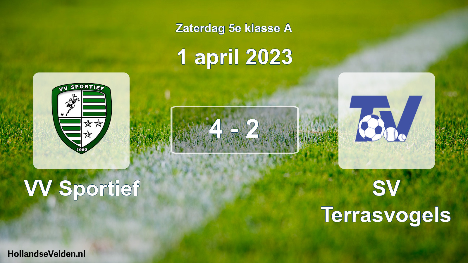 Total number of matches played: VV Sportief - SV Terrasvogels 4 - 2 (1 April 2023)