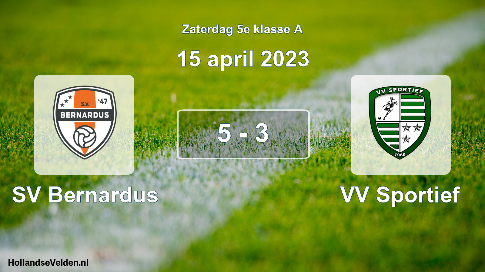 Total number of matches played: SV Bernardus - VV Sportief 5 - 3 (15 April 2023)
