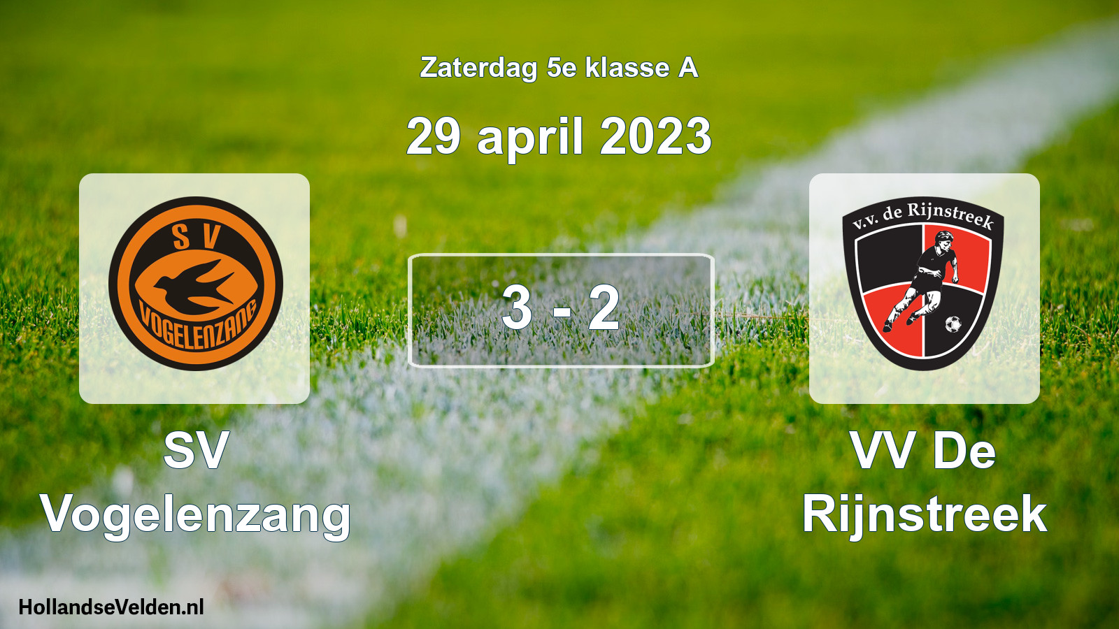 Total number of matches played: SV Vogelenzang - VV De Rijnstreek 3 - 2 (29 April 2023)