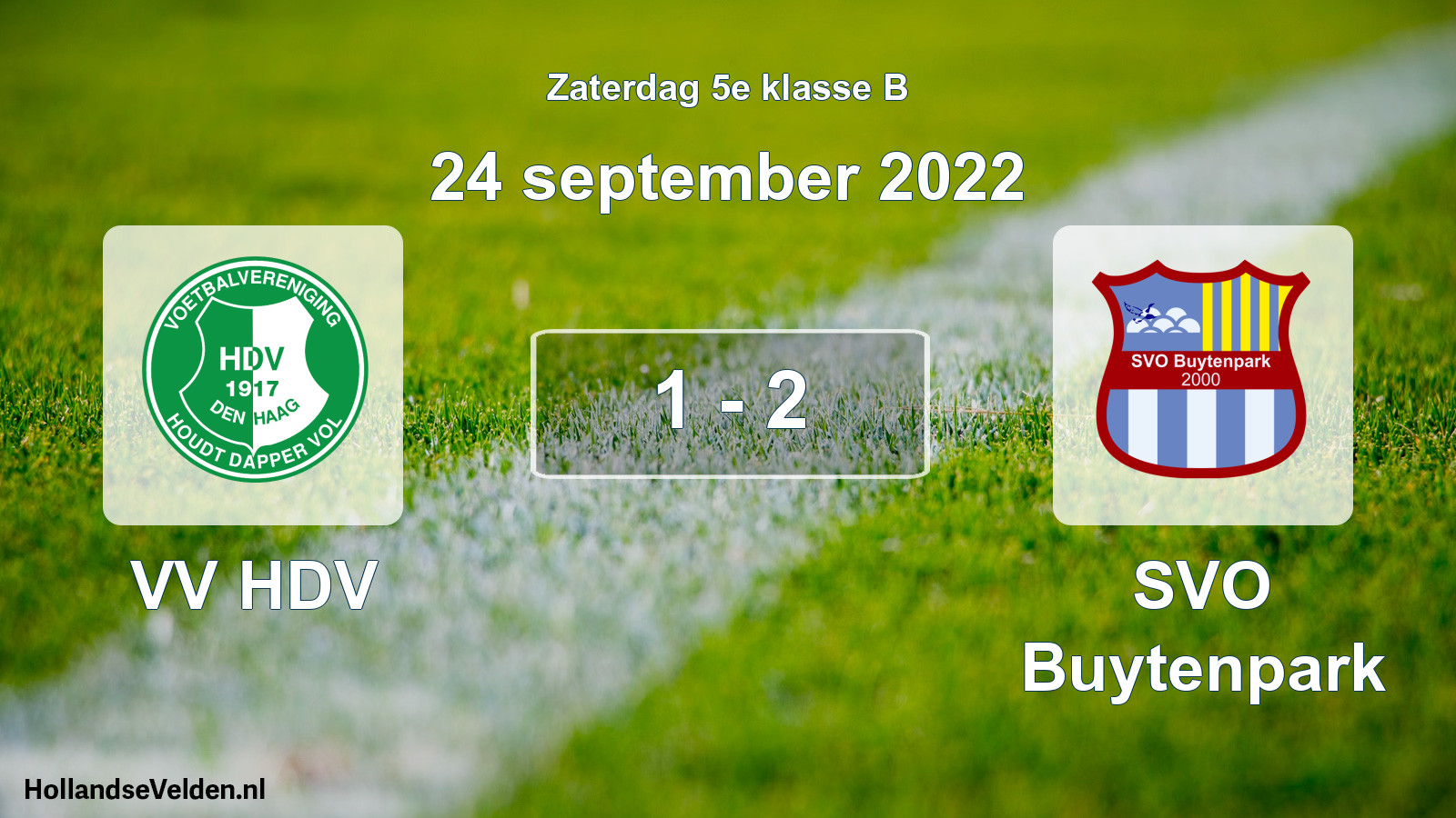 Total number of matches played: VV HDV - SVO Buytenpark 1 - 2 (24 September 2022)