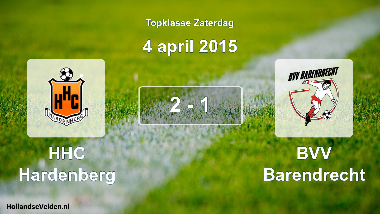 Total number of matches played: HHC Hardenberg - BVV Barendrecht 2 - 1 (4 April 2015)