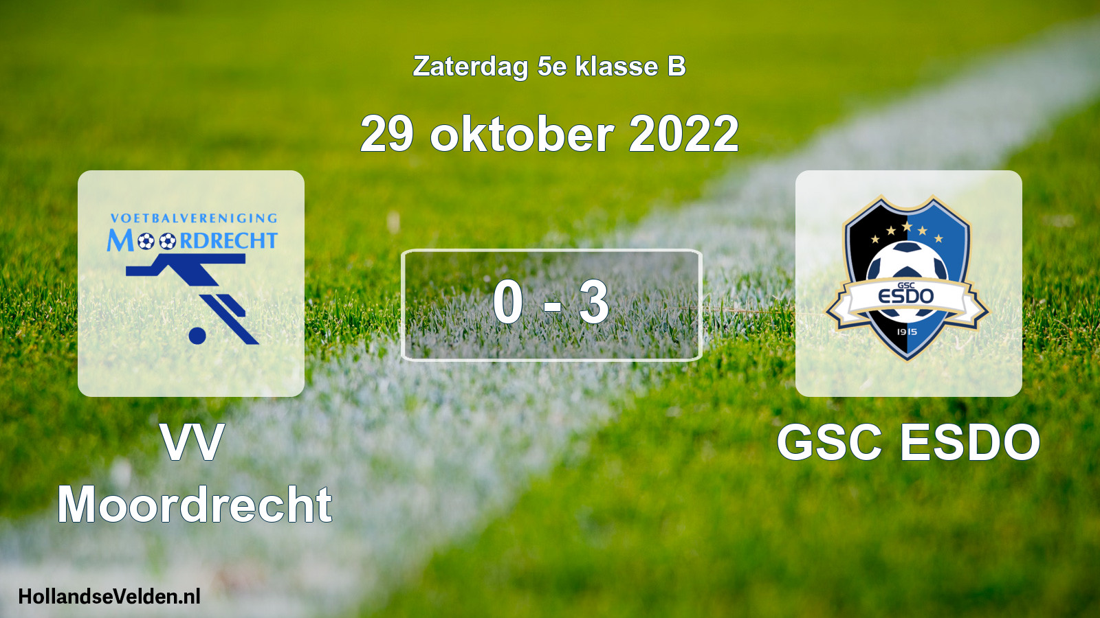 Total number of matches played: VV Moordrecht - GSC ESDO 0 - 3 (29 October 2022)
