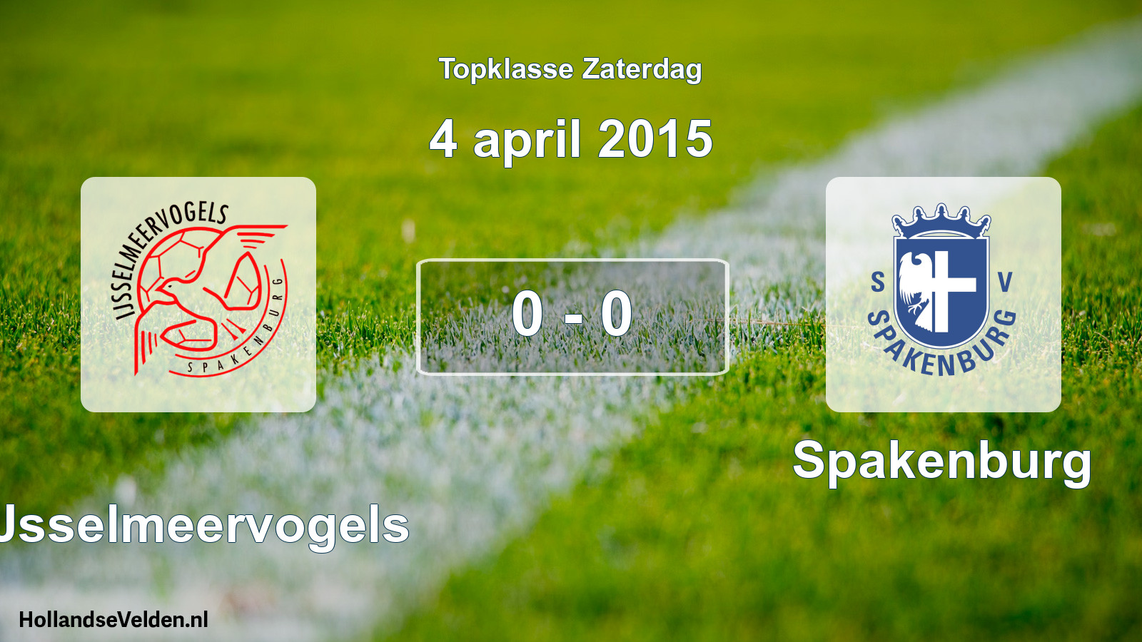Total number of matches played: IJsselmeervogels - Spakenburg 0 - 0 (4 April 2015)