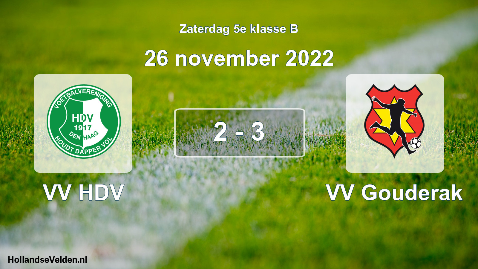 Total number of matches played: VV HDV - VV Gouderak 2 - 3 (26 November 2022)