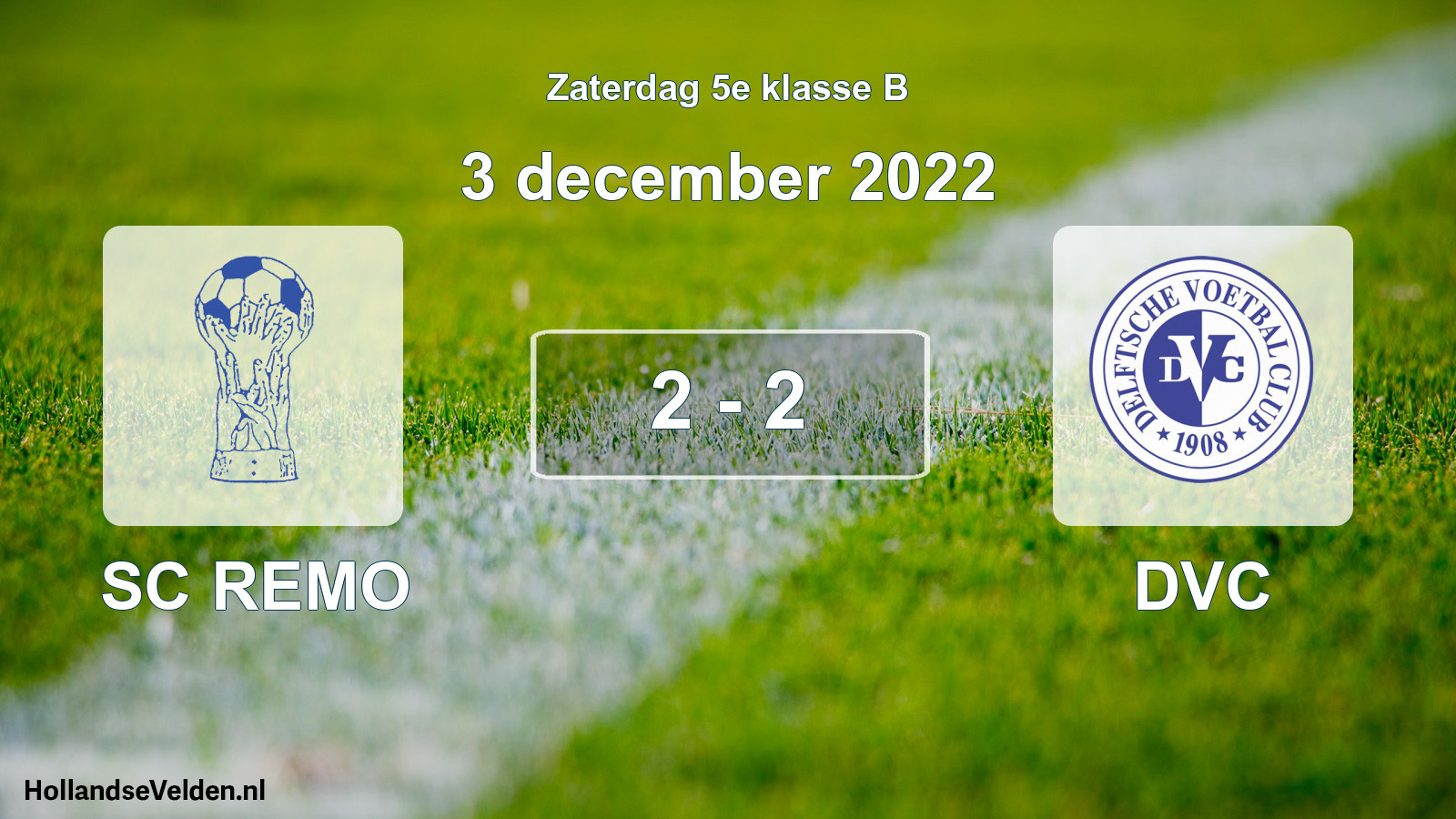 Total number of matches played: SC REMO - DVC 2 - 2 (3 December 2022)