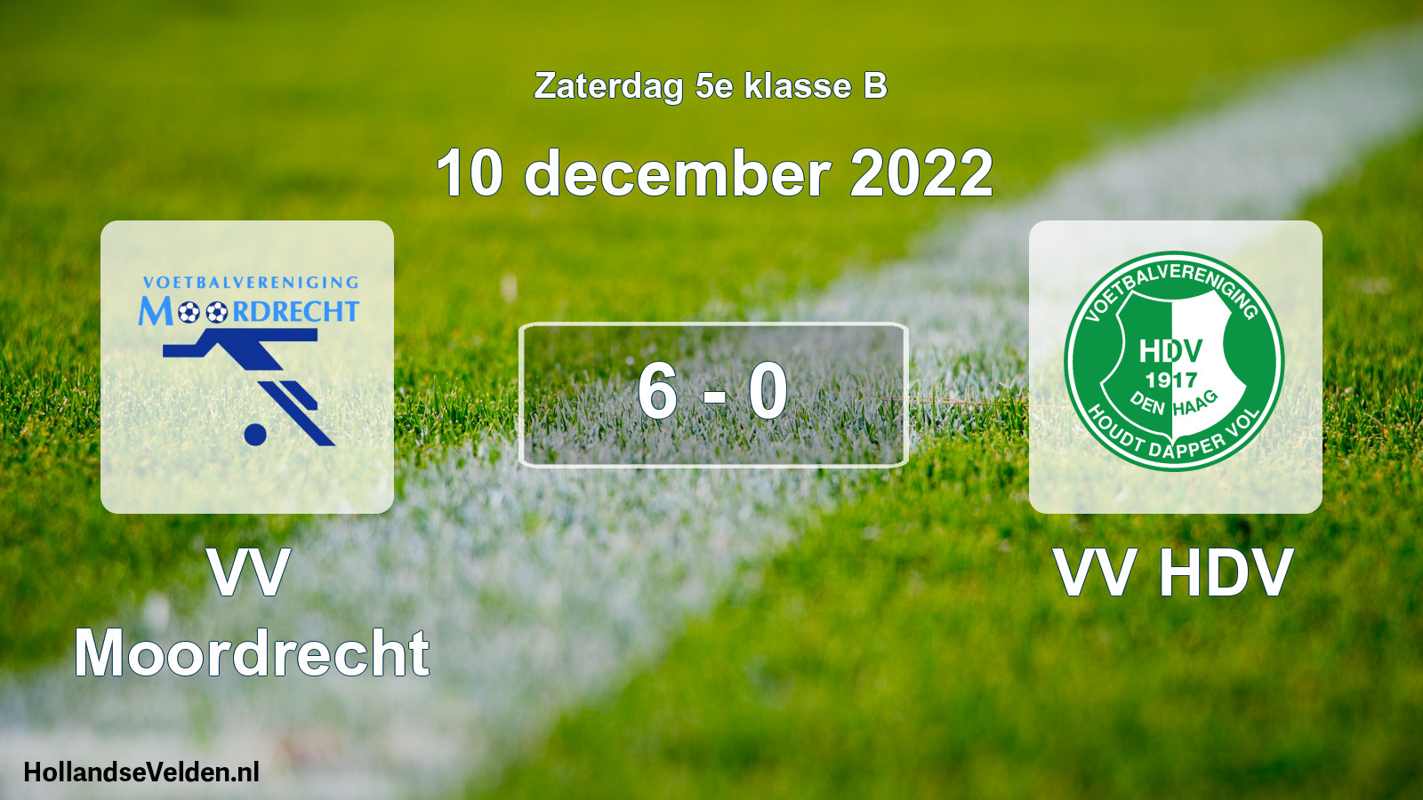 Total number of matches played: VV Moordrecht - VV HDV 6 - 0 (10 December 2022)