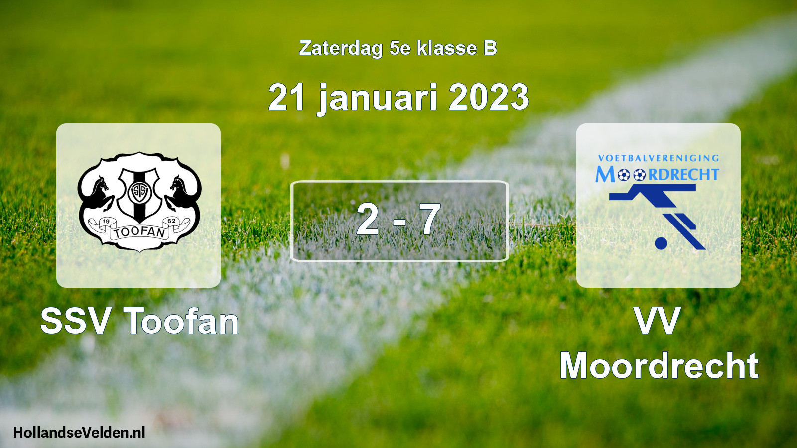 Total number of matches played: SSV Toofan - VV Moordrecht 2 - 7 (21 January 2023)