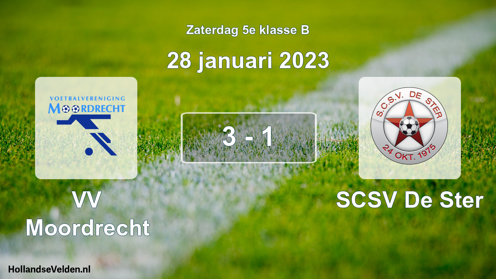 Total number of matches played: VV Moordrecht - SCSV De Ster 3 - 1 (28 January 2023)