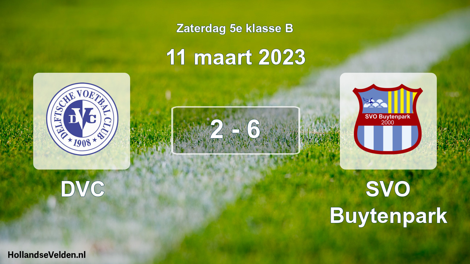 Total number of matches played: DVC - SVO Buytenpark 2 - 6 (11 March 2023)