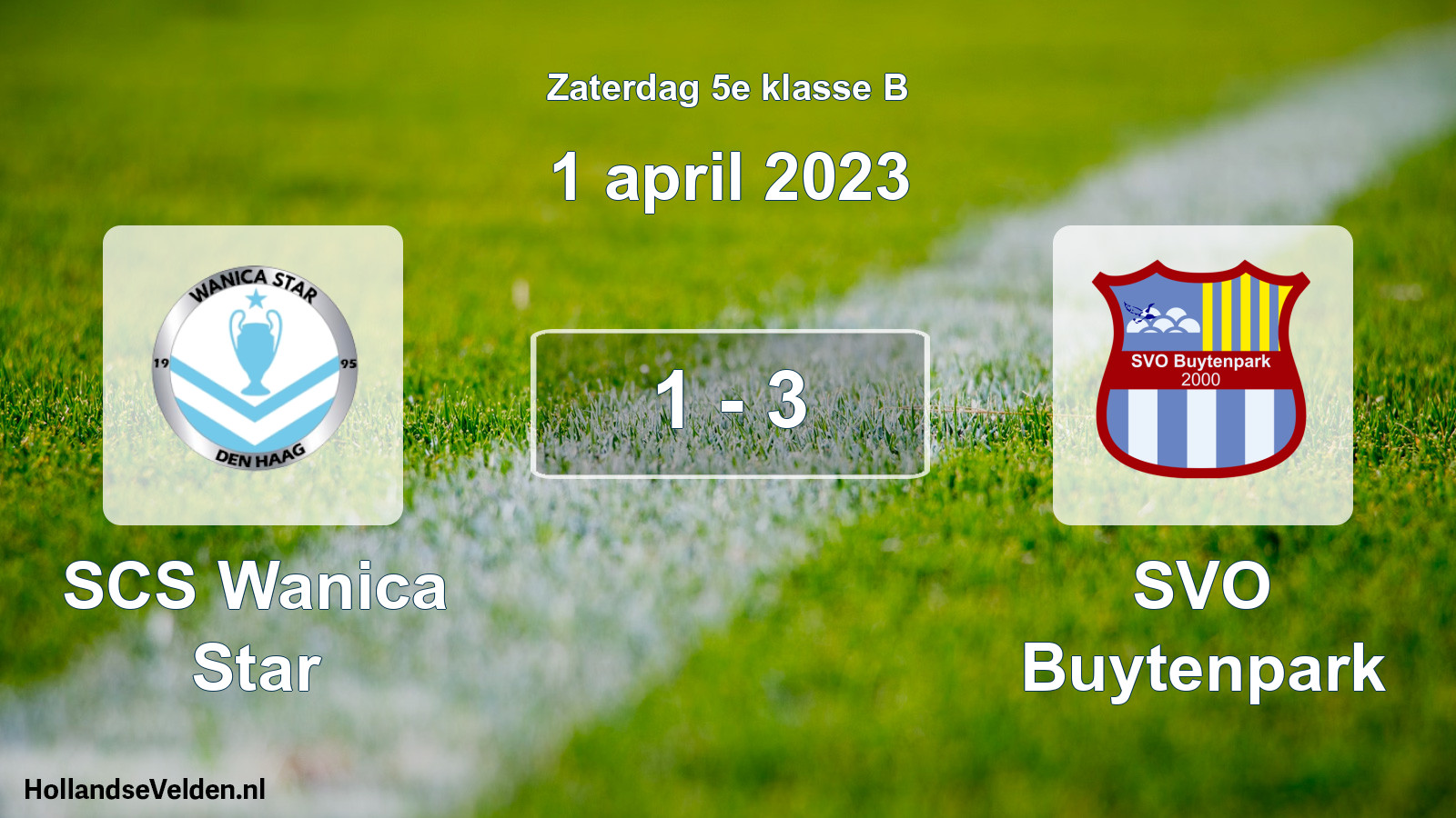 Total number of matches played: SCS Wanica Star - SVO Buytenpark 1 - 3 (1 April 2023)