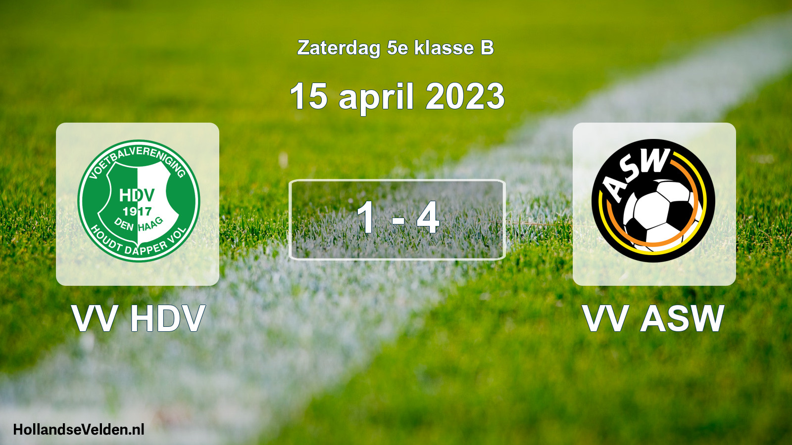 Total number of matches played: VV HDV - VV ASW 1 - 4 (15 April 2023)