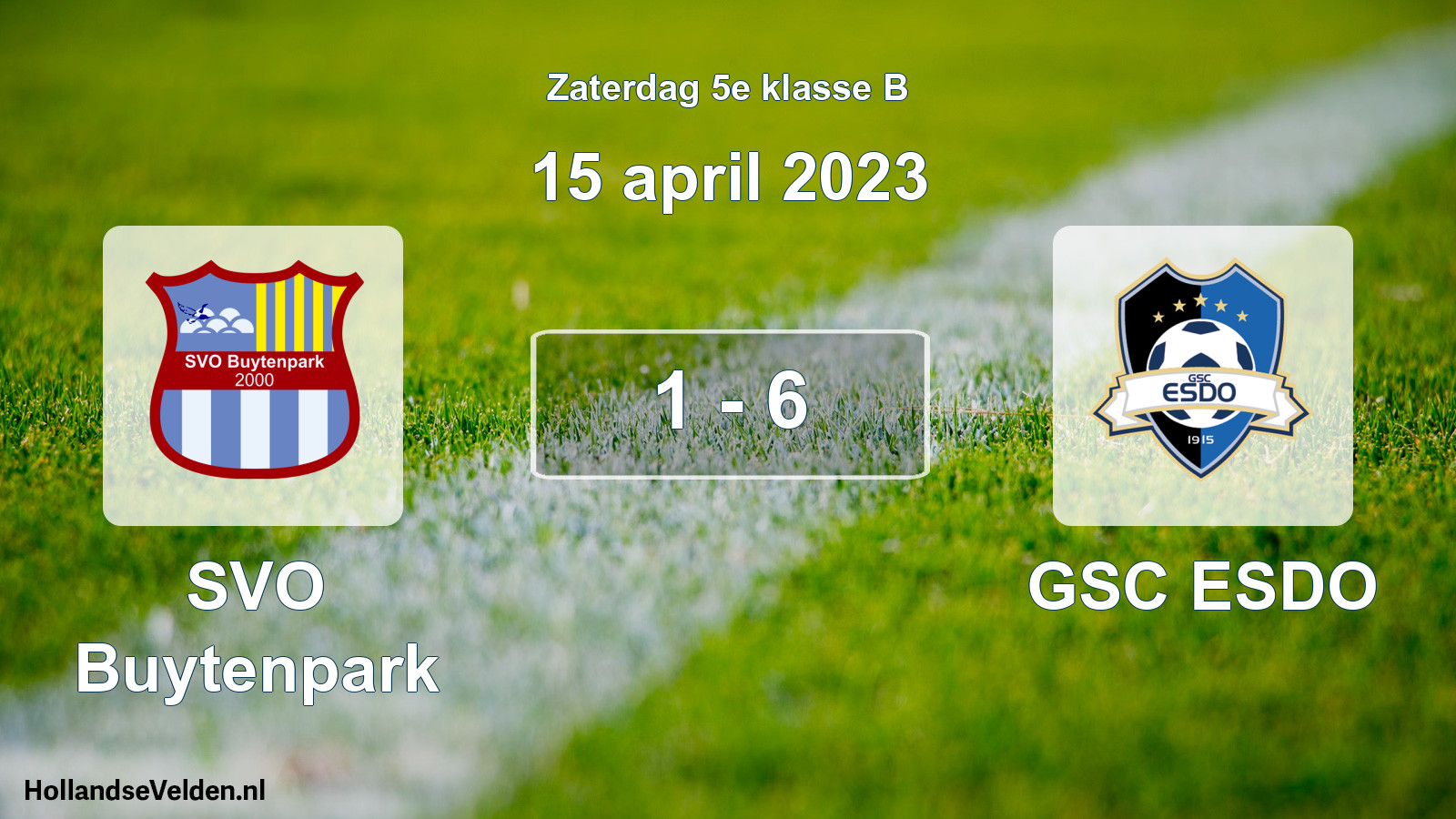 Total number of matches played: SVO Buytenpark - GSC ESDO 1 - 6 (15 April 2023)