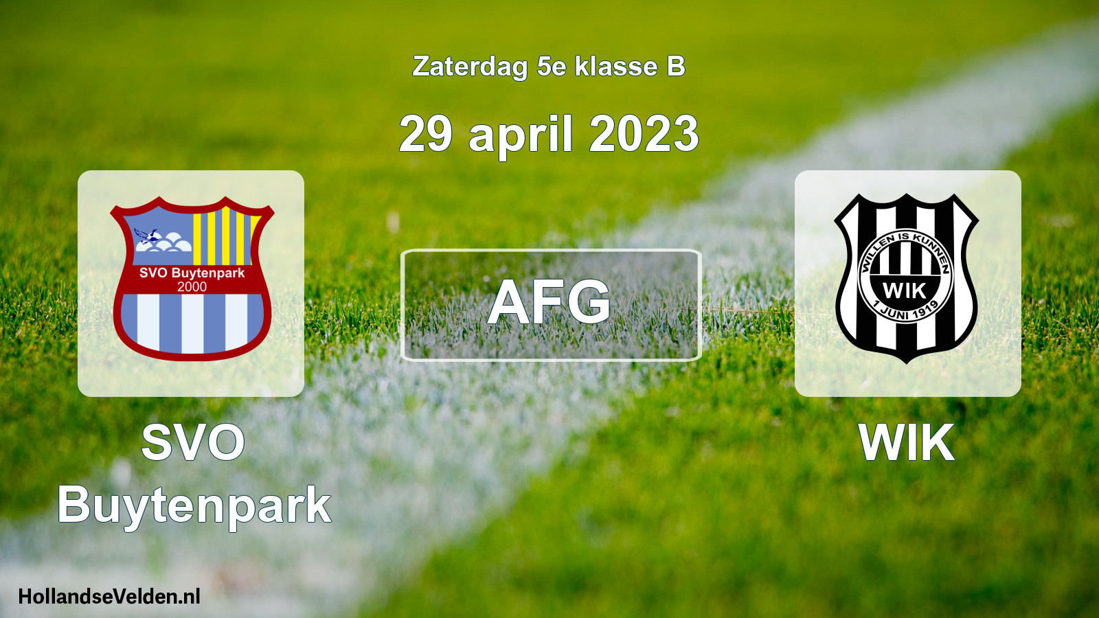 Scheduled Match: SVO Buytenpark - WIK (29 April 2023)