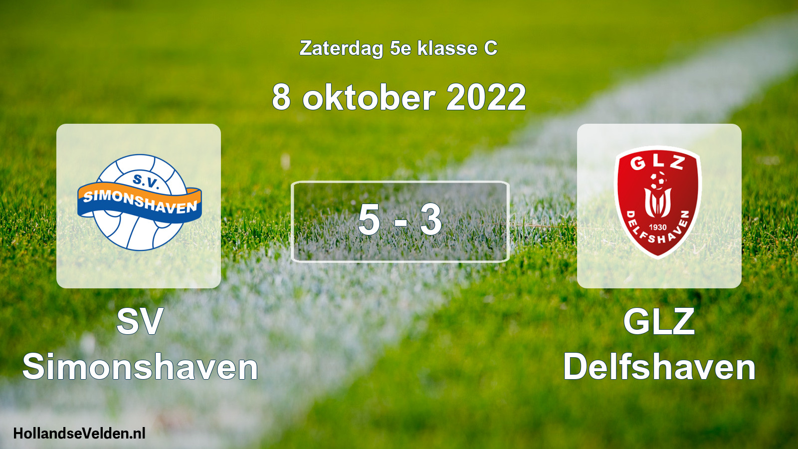 Total number of matches played: SV Simonshaven - GLZ Delfshaven 5 - 3 (8 October 2022)