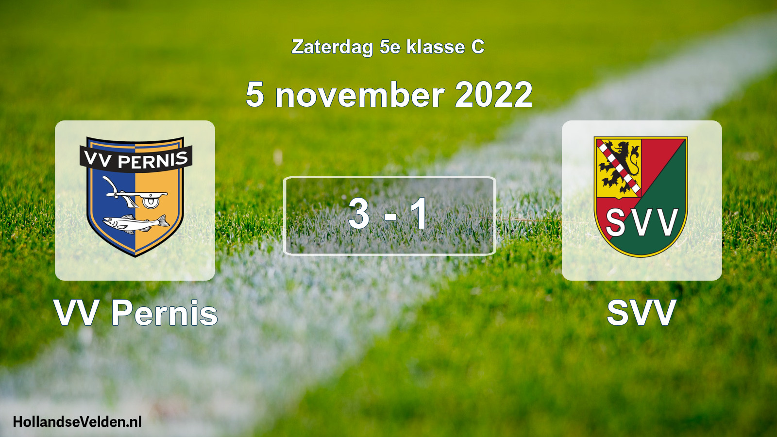 Total number of matches played: VV Pernis - SVV 3 - 1 (5 November 2022)