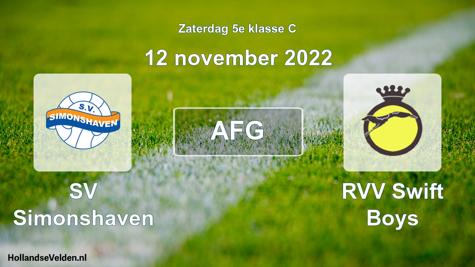 Scheduled Match: SV Simonshaven - RVV Swift Boys (12 November 2022)