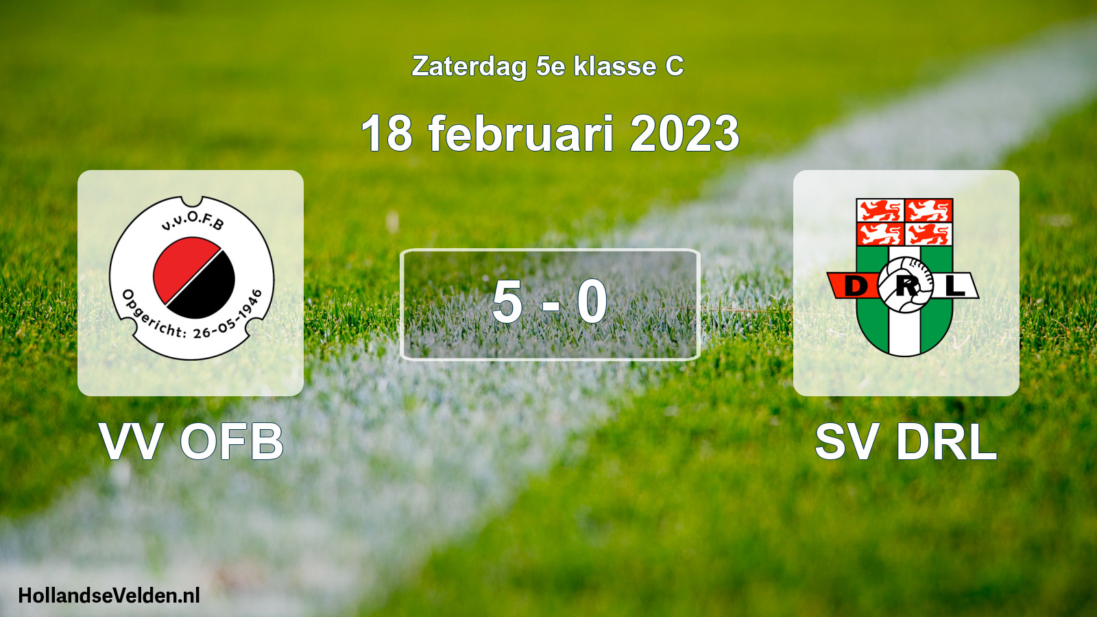 Total number of matches played: VV OFB - SV DRL 5 - 0 (18 February 2023)