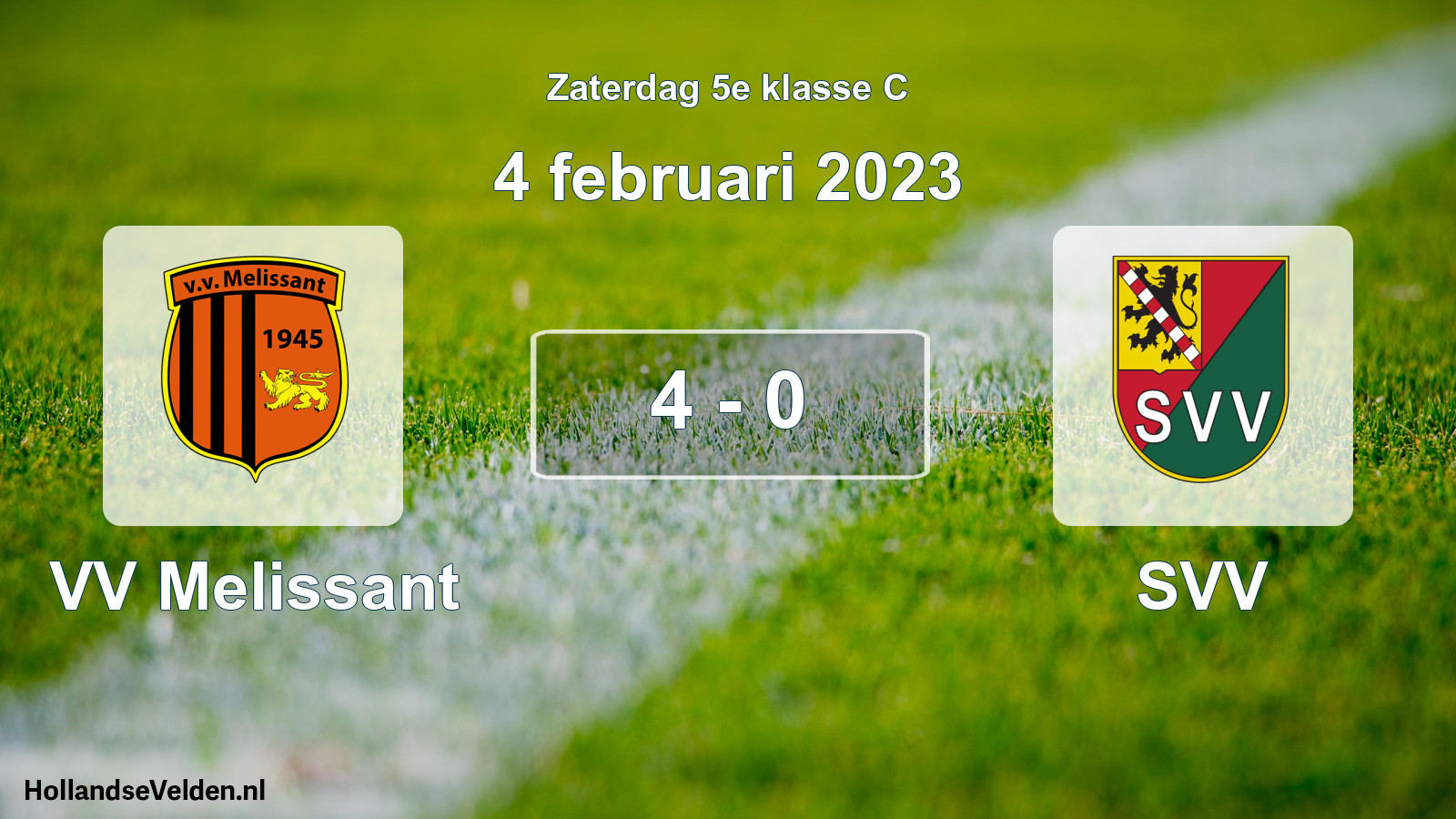 Total number of matches played: VV Melissant - SVV 4 - 0 (4 February 2023)