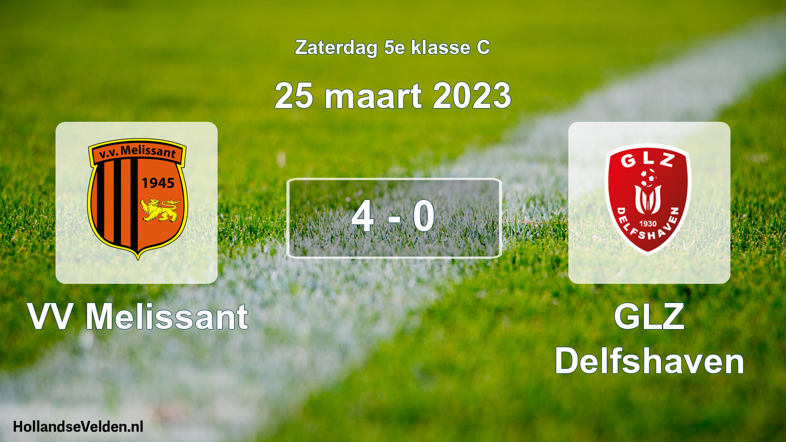 Total number of matches played: VV Melissant - GLZ Delfshaven 4 - 0 (25 March 2023)