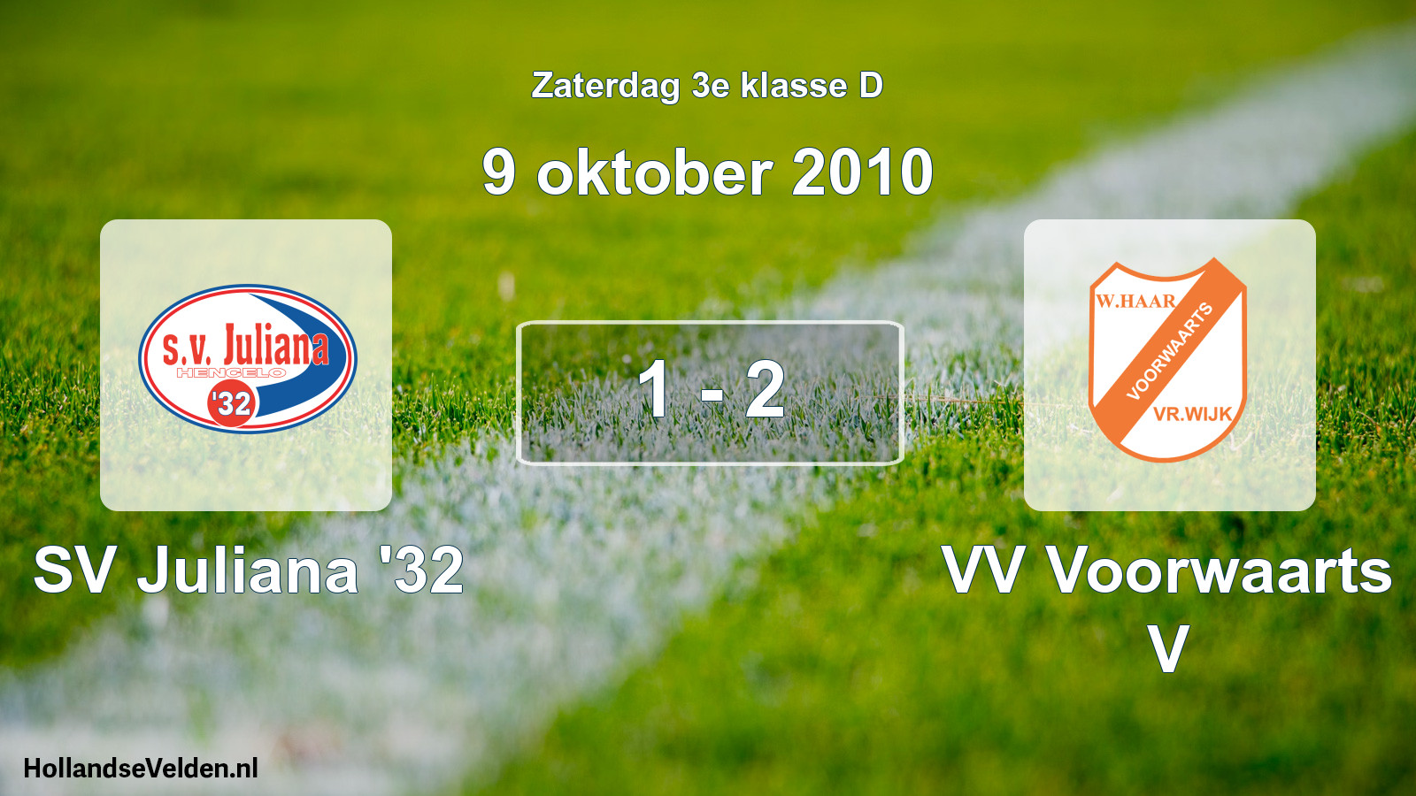 Total number of matches played: SV Juliana '32 - VV Voorwaarts V 1 - 2 (9 October 2010)